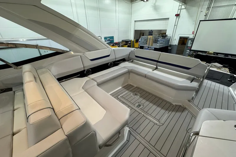 Slide: The Image of 2026 Formula 360 Crossover Bowrider I/O interior with spacious seating and sleek design. - 43
