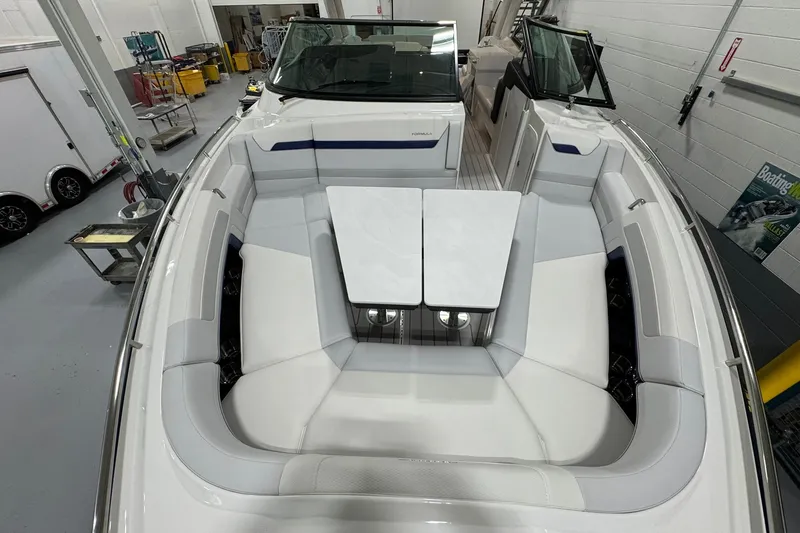 Slide: The Image of 2026 Formula 360 Crossover Bowrider I/O interior with spacious seating and modern design. - 120