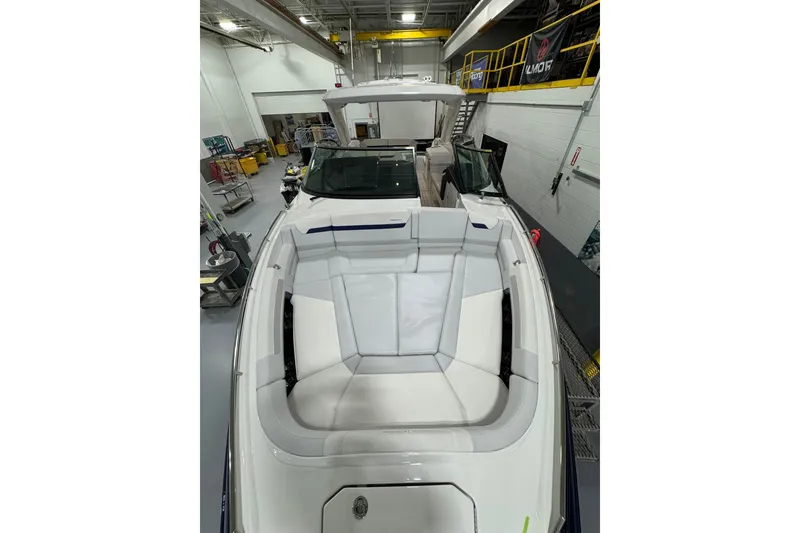 Slide: The Image of 2026 Formula 360 Crossover Bowrider I/O in a workshop setting. - 125