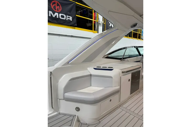 Slide: The Image of Interior of 2026 Formula 360 Crossover Bowrider I/O, featuring sleek seating and modern design. - 31