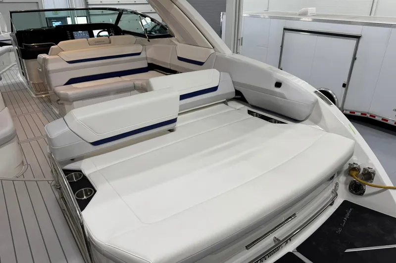 Slide: The Image of 2026 Formula 360 Crossover Bowrider I/O interior with luxurious seating and modern design. - 47
