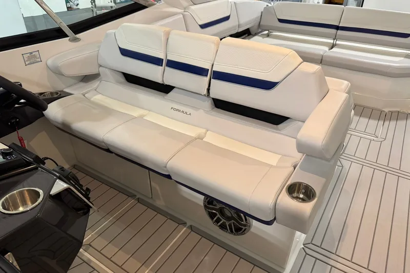 Slide: The Image of 2026 Formula 360 Crossover Bowrider I/O interior with luxurious seating and modern design. - 87