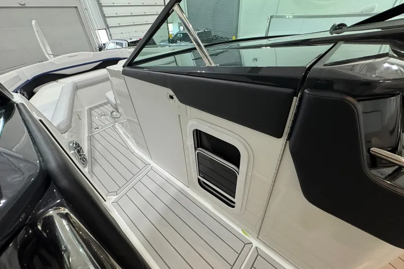 Slide: The Image of 2026 Formula 360 Crossover Bowrider I/O interior with sleek seating and modern design. - 97