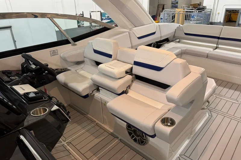 Slide: The Image of Luxurious interior of 2026 Formula 360 Crossover Bowrider I/O with plush seating. - 89