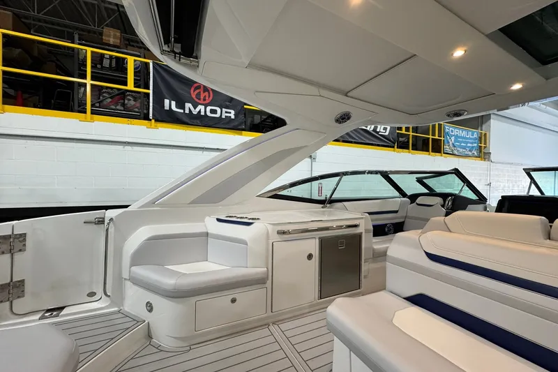 Slide: The Image of Luxurious interior of 2026 Formula 360 Crossover Bowrider I/O with sleek seating and modern design. - 32