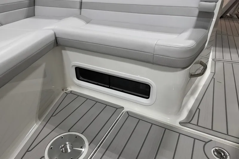 Slide: The Image of 2026 Formula 360 Crossover Bowrider I/O interior seating and deck detail. - 111
