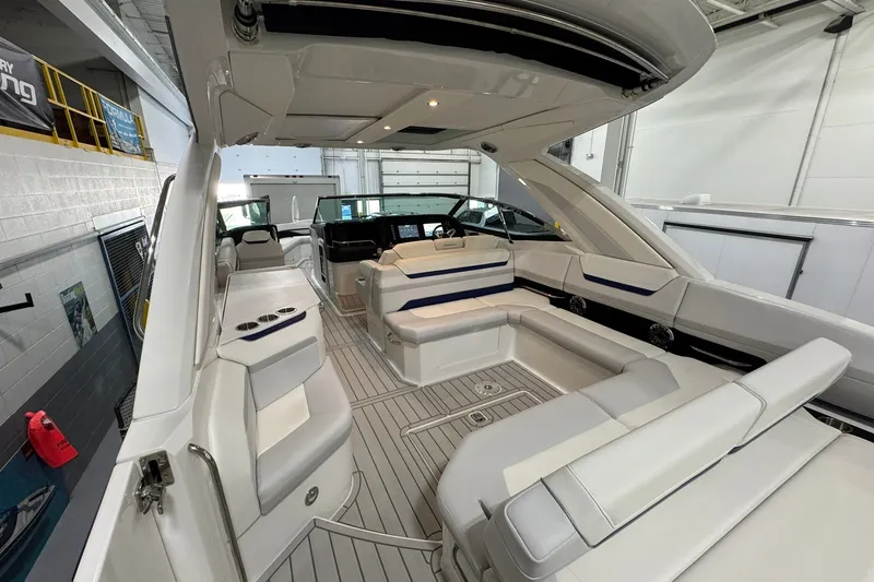 Slide: The Image of Luxurious interior of 2026 Formula 360 Crossover Bowrider I/O with spacious seating and modern design. - 44