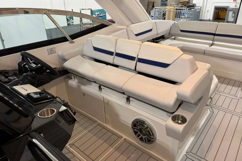 Slide: The Image of 2026 Formula 360 Crossover Bowrider I/O interior with luxurious seating and modern design. - 88