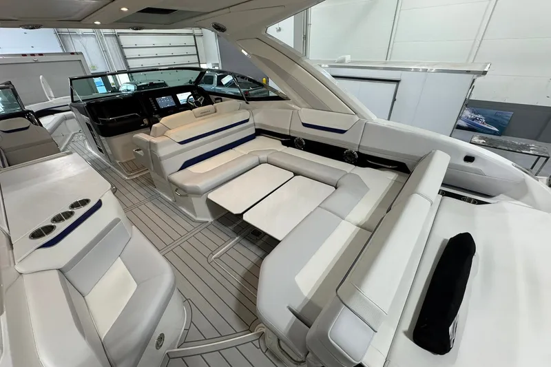 Slide: The Image of Luxurious interior of 2026 Formula 360 Crossover Bowrider I/O with plush seating and modern design. - 58
