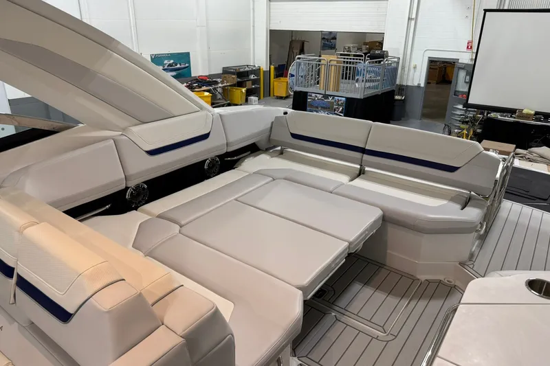 Slide: The Image of 2026 Formula 360 Crossover Bowrider I/O interior with spacious seating and modern design. - 61