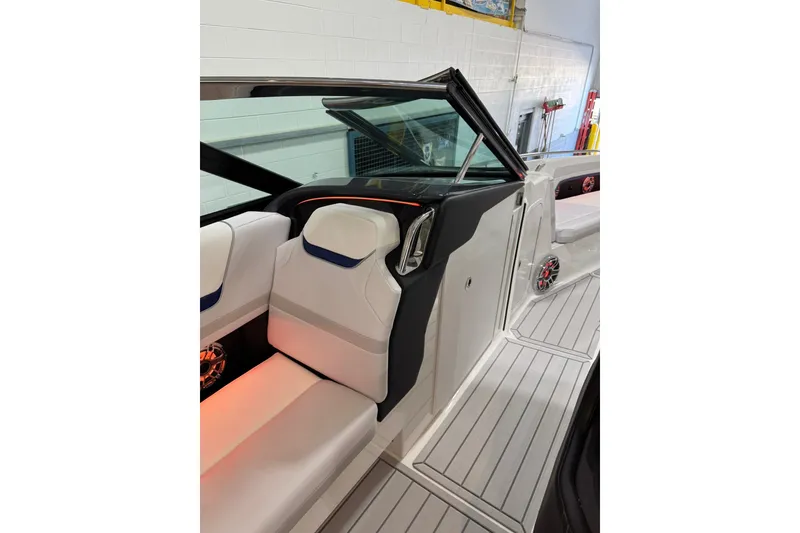 Slide: The Image of 2026 Formula 360 Crossover Bowrider I/O interior with sleek seating and modern design. - 90