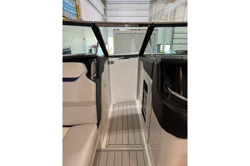 Slide: The Image of Interior view of 2026 Formula 360 Crossover Bowrider I/O, showcasing seating and sleek design. - 98