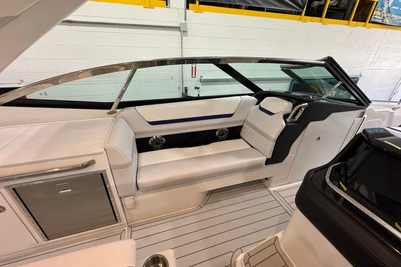 Slide: The Image of 2026 Formula 360 Crossover Bowrider I/O interior with sleek seating and modern design. - 40