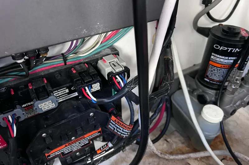 Slide: The Image of Electrical and hydraulic system of a 2022 Sea Pro 320 DLX Offshore boat. - 85