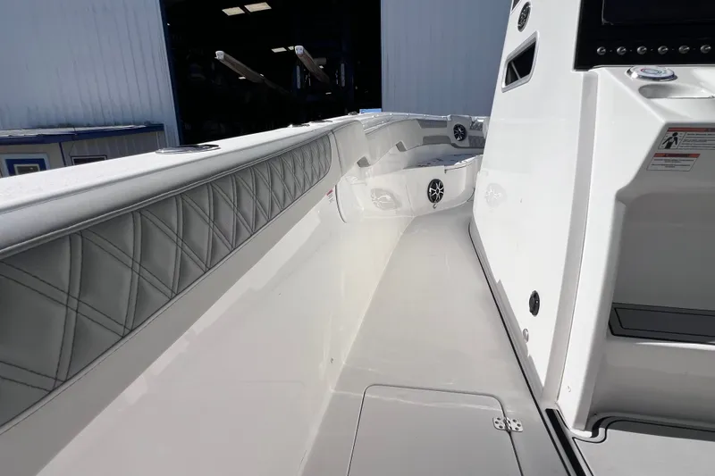 Slide: The Image of 2022 Sea Pro 320 DLX Offshore boat interior with sleek design and modern features. - 46