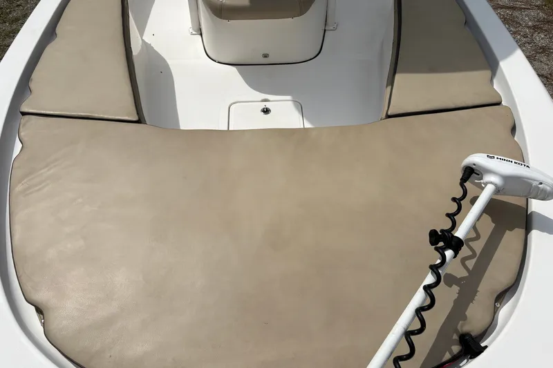 Slide: The Image of 2019 Tidewater 2200 Carolina Bay boat deck with Minn Kota trolling motor. - 15