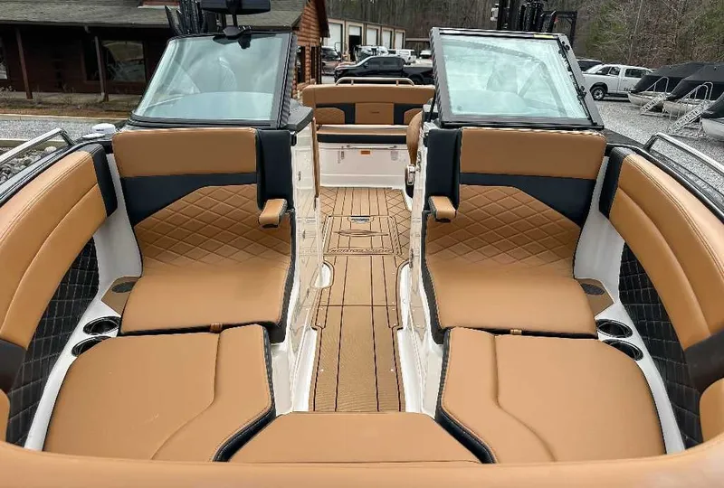 Slide: The Image of 2026 Chaparral GTS 6 with luxurious brown leather seating and modern design. - 19