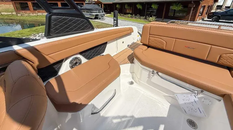 Slide: The Image of The image shows the interior of a Chaparral GTS 6 with brown leather seats and modern details. - 16