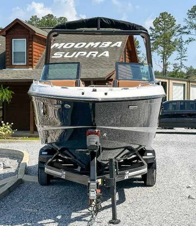 Slide: The Image of Chaparral GTS 6 2026 parked on a trailer in front of a wooden house. - 4