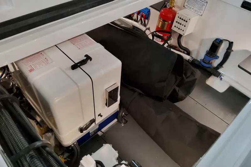Slide: The Image of Interior view of 2026 Formula 387 Center Console Fish boat's engine compartment. - 35