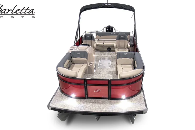 Slide: The Image of 2027 Barletta SANZA 22UC pontoon boat with spacious seating and sleek design. - 5