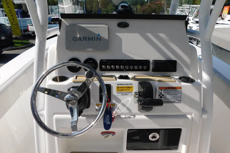 Slide: The Image of 2021 Sea Fox 228 Commander boat dashboard with Garmin navigation system. - 3