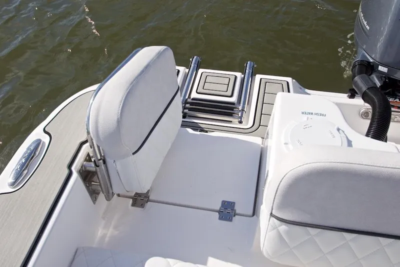 Slide: The Image of Manufacturer Provided Image: 2021 Sea Fox 228 Commander boat interior with seating and swim platform. - 36