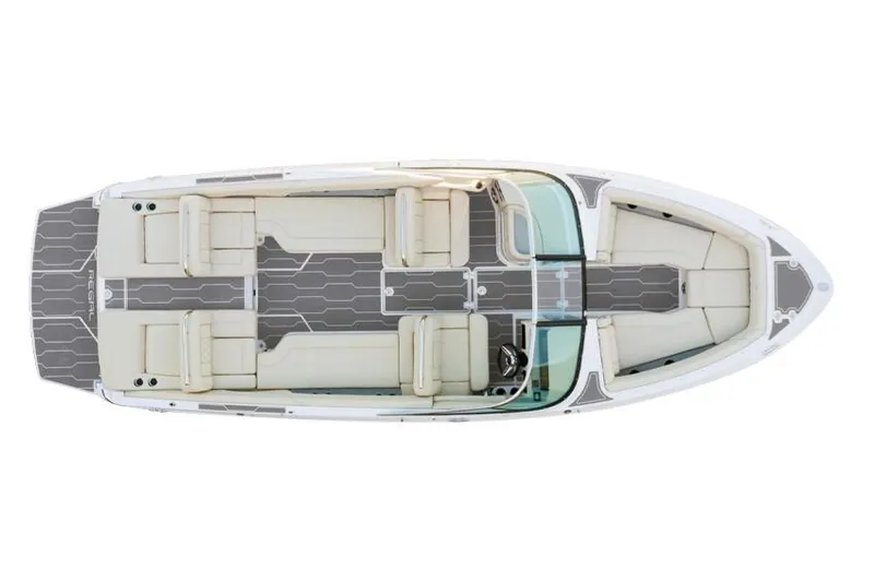 Slide: The Image of Manufacturer Provided Image: Top view of 2022 Regal LS6 boat with spacious seating and modern design. - 8