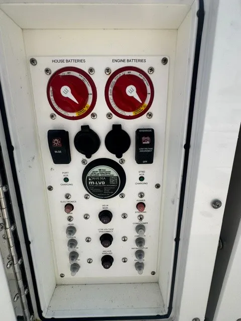 Slide: The Image of Control panel with battery selectors and fuses. - 27
