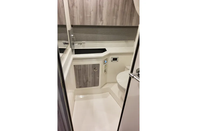 Slide: The Image of Modern bathroom interior in 2027 Formula 430 Super Sport Crossover yacht. - 31