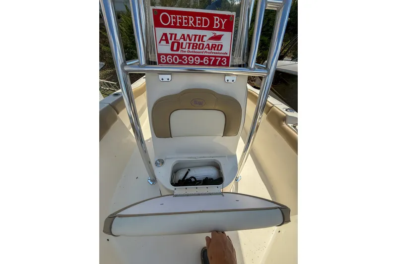 Slide: The Image of 2019 Key West 203 FS boat interior with storage compartment open. - 11