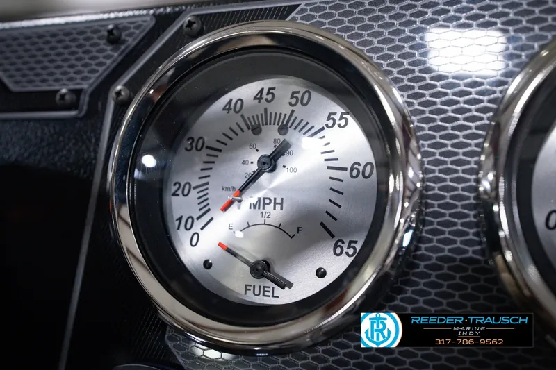 Slide: The Image of Close-up of 2026 Lund 1800 Explorer SS speedometer and fuel gauge on dashboard. - 38