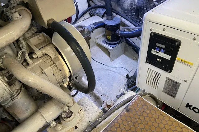 Slide: The Image of Engine room of 2000 Carver 406 Aft Cabin Motor Yacht with Kohler generator. - 47