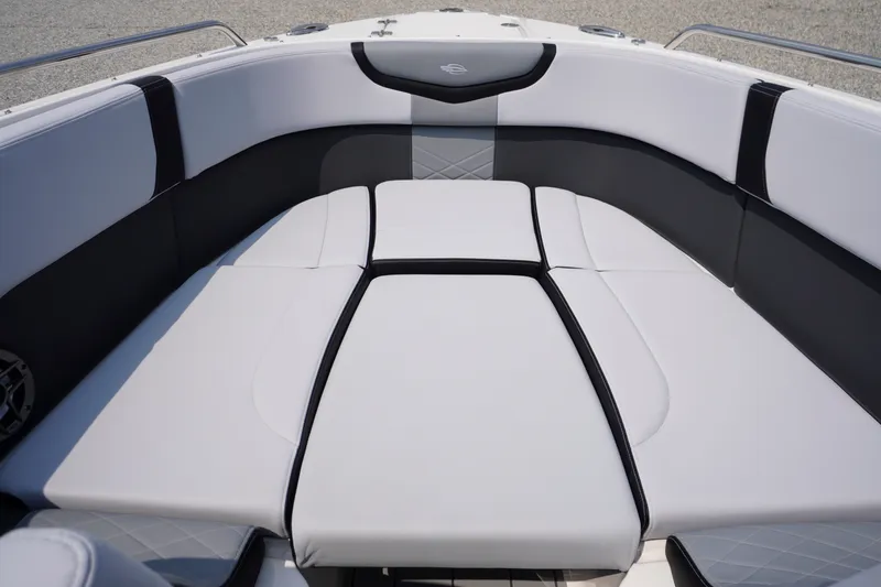 Slide: The Image of Luxurious seating area on the 2027 Chaparral 270 OSX boat, featuring sleek design and comfort. - 4