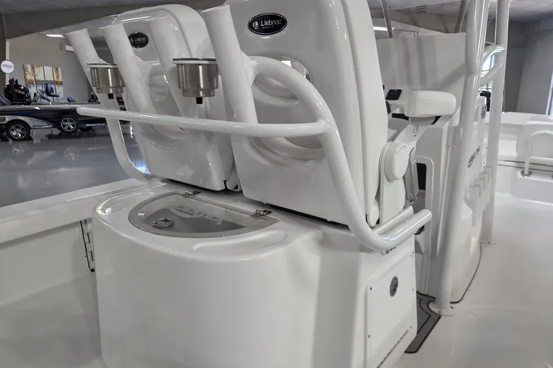 Slide: The Image of 2027 BlackJack 256 Coastal boat interior with sleek seating and modern design. - 13