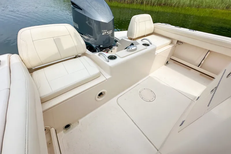 Slide: The Image of 2022 Grady-White Fisherman 216 boat interior with Yamaha 250 engine. - 24
