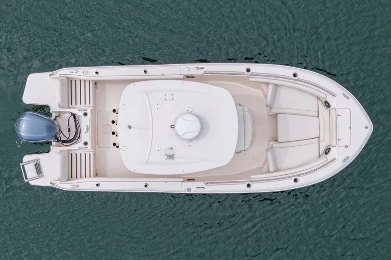 Slide: The Image of Overhead view of 2022 Grady-White Fisherman 216 boat on water. - 8