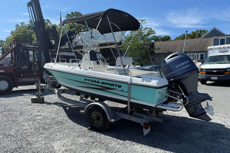 Slide: The Image of 2004 Hydra-Sports Lightning 170 CC boat on trailer with Yamaha outboard motor. - 3