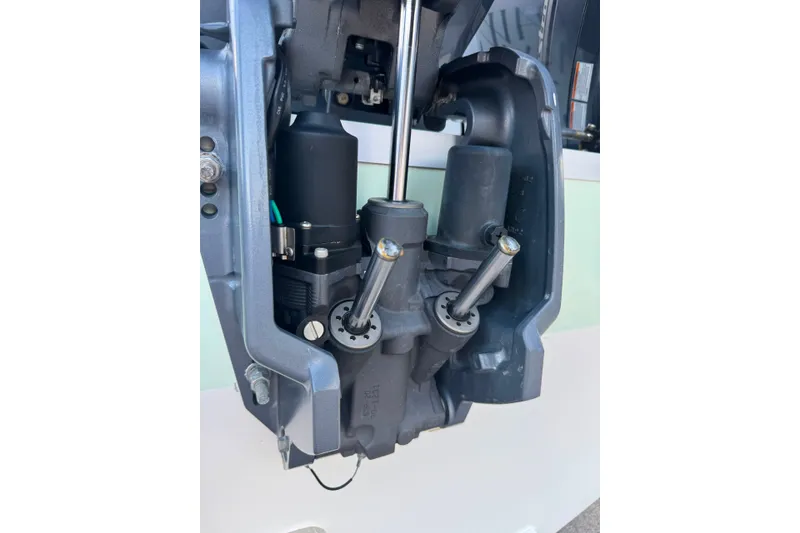 Slide: The Image of Close-up of a 2020 Sea Hunt Ultra 275SE boat engine component. - 33