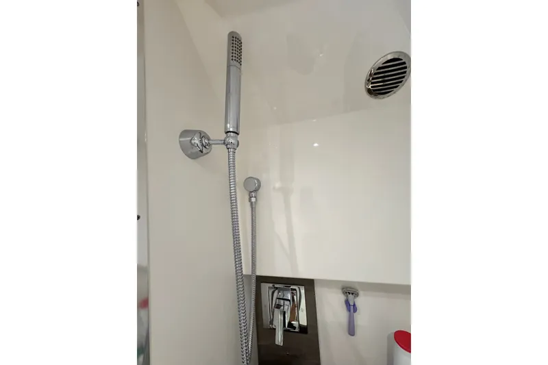 Slide: The Image of Shower area in 2023 Tiara Yachts 43 LE, featuring modern fixtures. - 44