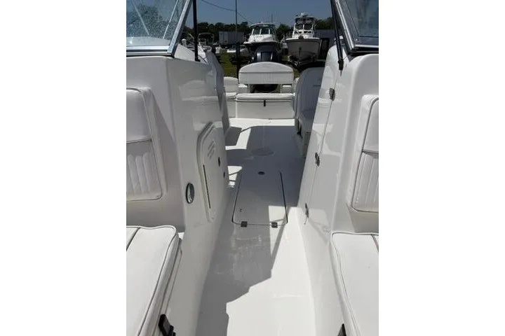 Slide: The Image of 2008 Sea Pro 228 Dual Console boat interior, featuring spacious seating and sleek design. - 16