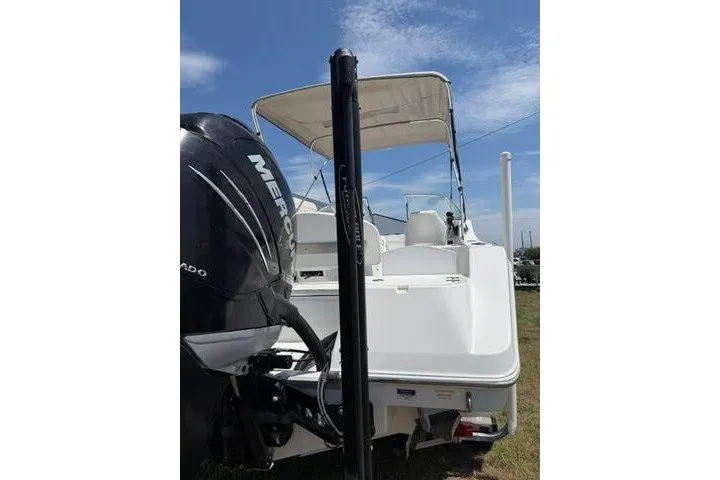 Slide: The Image of 2008 Sea Pro 228 Dual Console boat with Mercury outboard motor, rear view. - 8