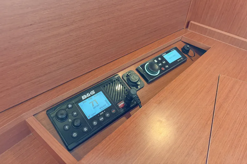 Slide: The Image of Control panel on 2021 Beneteau Oceanis 41.1 yacht, featuring B&G navigation equipment. - 52
