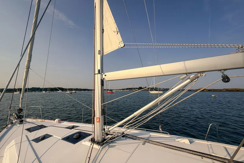 Slide: The Image of Sailing on a 2021 Beneteau Oceanis 41.1 yacht in calm waters. - 29