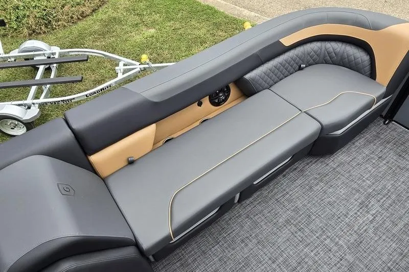 Slide: The Image of Luxurious seating on 2026 Godfrey Sweetwater 2286 SB pontoon boat, featuring sleek design and comfort. - 5