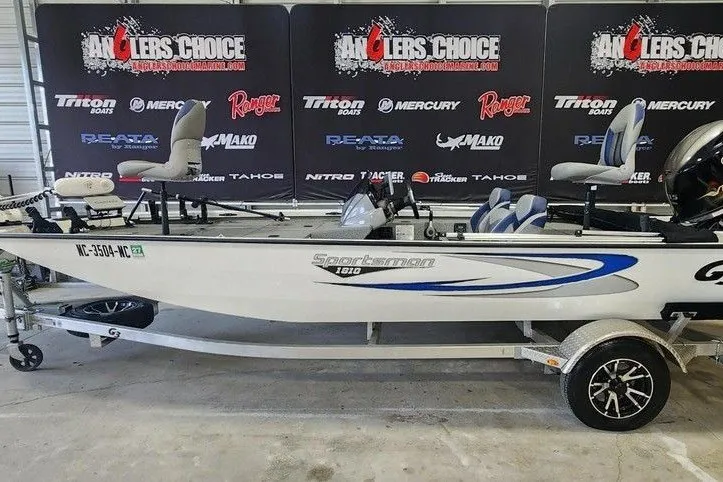 The Image of 2021 G3 Sportsman 1810 boat on trailer at Anglers Choice showroom. - 1
