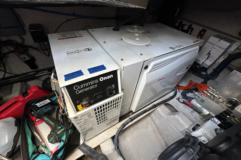 Slide: The Image of Cummins Onan generator in 2017 Sea Ray Sundancer 460 yacht engine room. - 40
