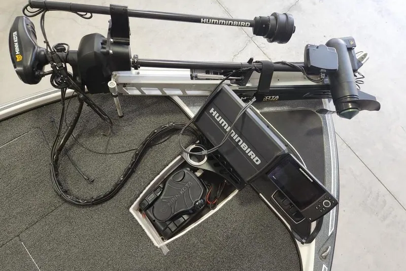 Slide: The Image of Fishing boat setup with Minn Kota trolling motor and Humminbird electronics, Nitro Z18, 2021 model. - 3