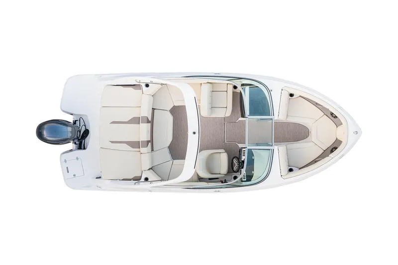 Slide: The Image of Manufacturer Provided Image: 2026 Regal 21 OBX boat, top view, showcasing spacious seating and sleek design. - 7