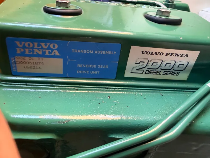 Slide: The Image of A Volvo Penta 2000 diesel engine with transom assembly and reverse gear. - 23